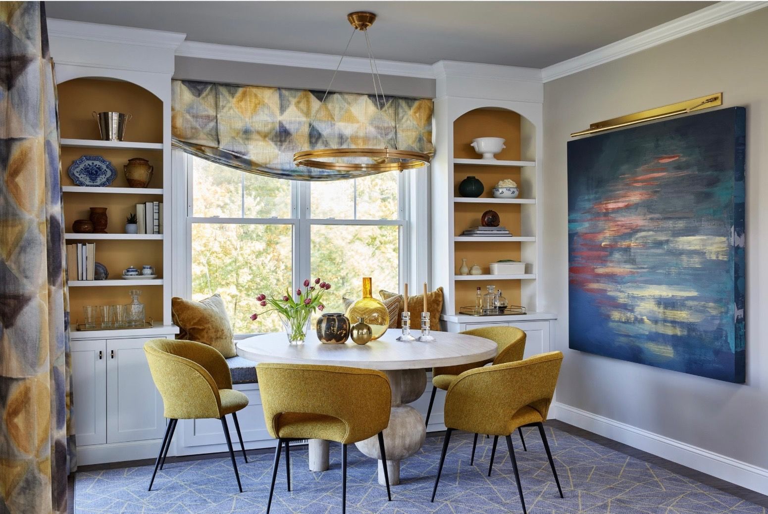 Breakfast nook with built-in cabinetry