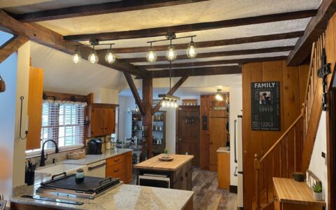 Rustic kitchen with exposed beams