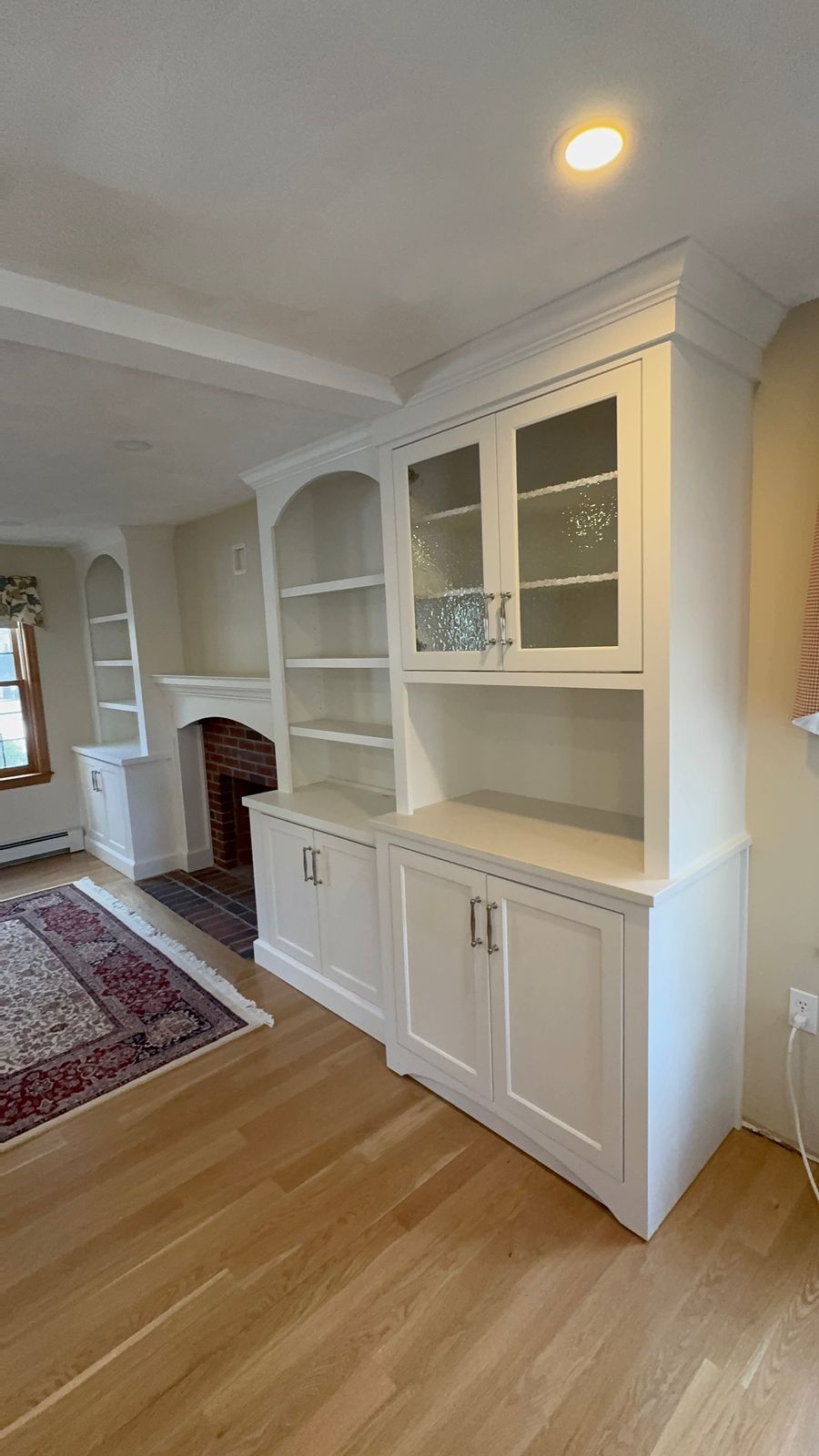 White china hutch built-in