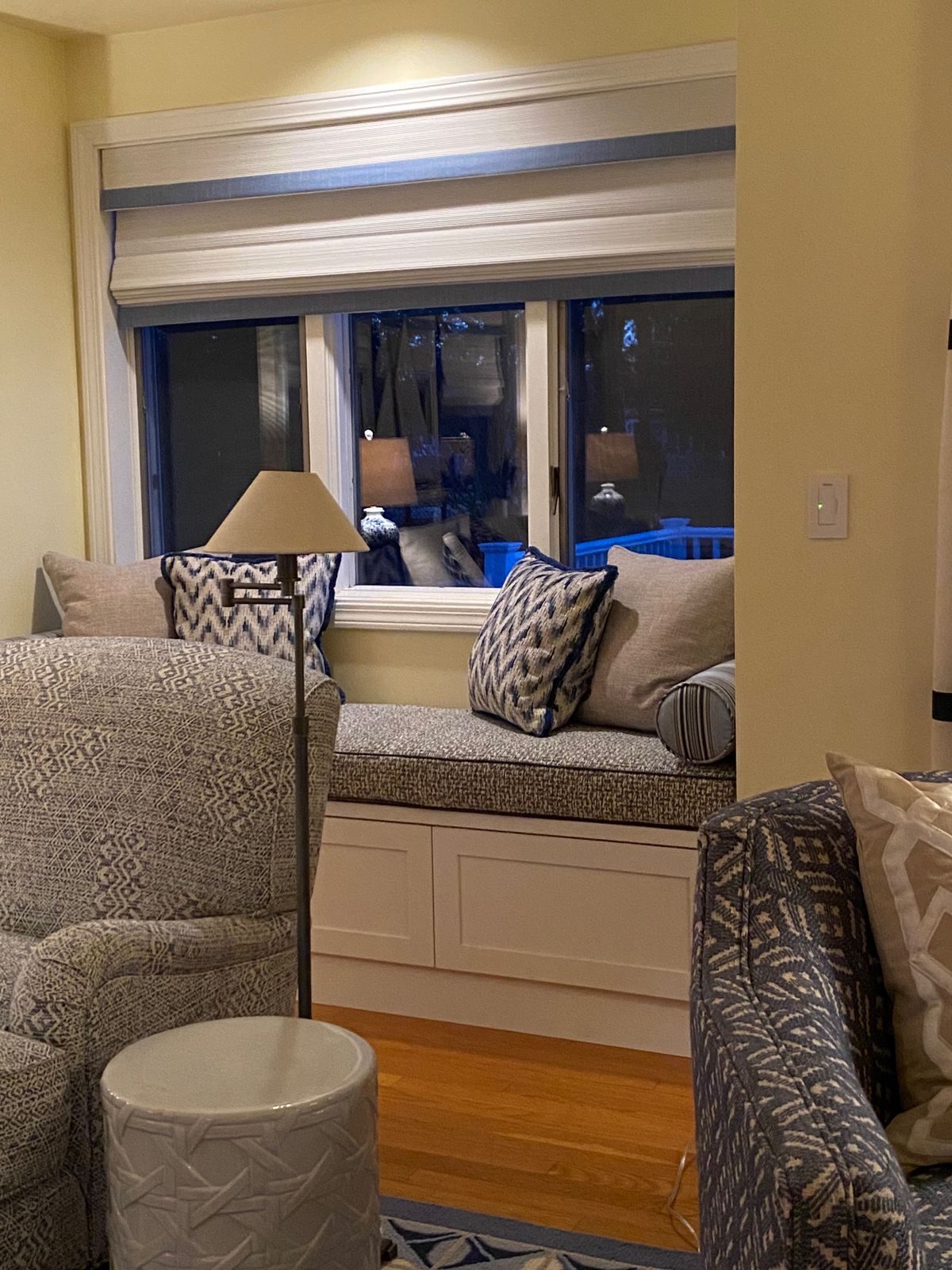 Window seat with storage base